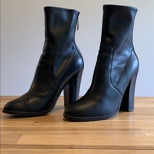 High Heeled Black Booties